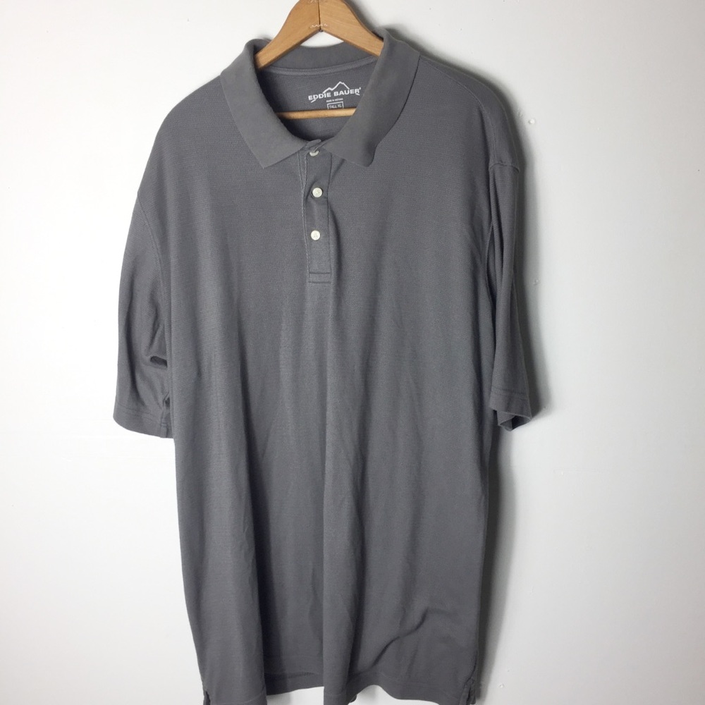 Eddie Bauer Gray XL Polo Stretch Tall Casual Shirt
